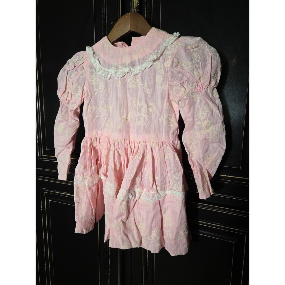 Handmade Girls Dress, Pink, Lace, Fits 7-8 , Church, Spring Summer, Pictures